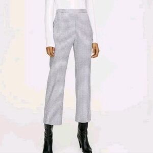 Aritzia Wilfred Women's Gingham Plaid Cropped Kick Flare Pants Size 8